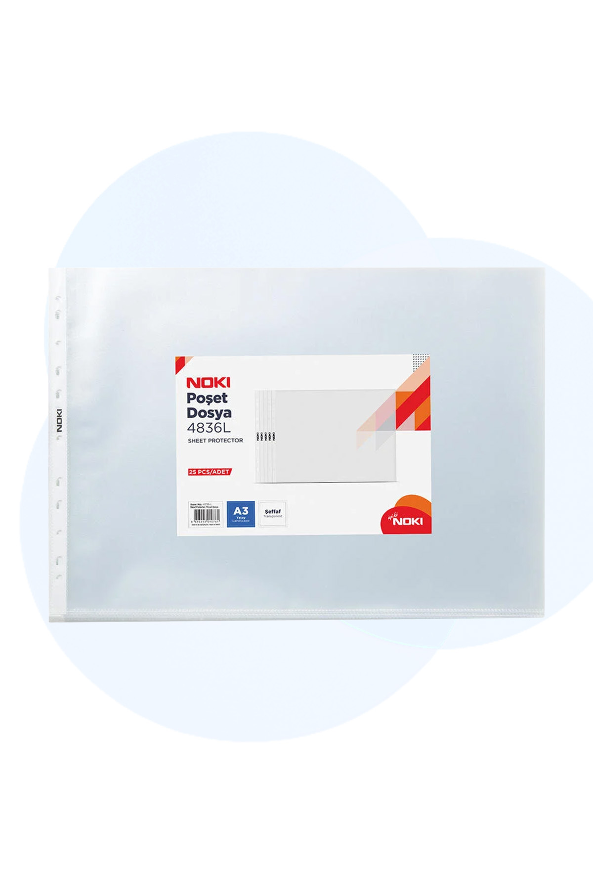 noki 4836 Noki 4836-L A3 Yatay Poşet Dosya 25'li Paket - Görsel 1